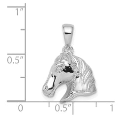 Sterling Silver Rhodium-plated Horse Pendant QC6366
