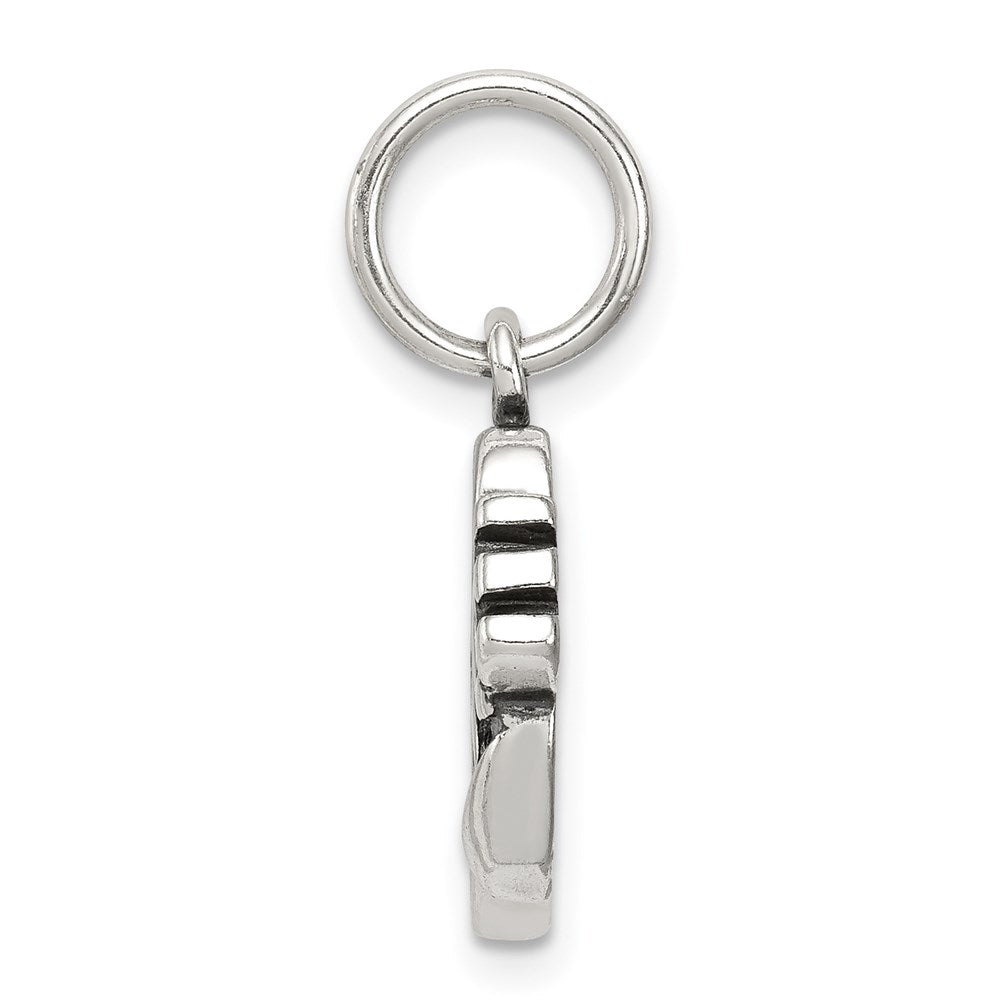 Sterling Silver Antiqued I Love Dance Charm QC6463