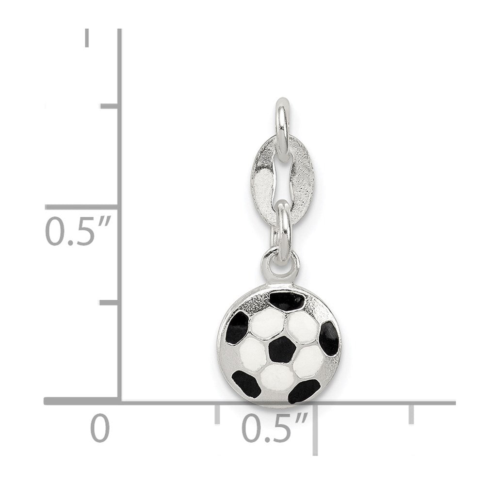 Sterling Silver Enameled Soccer Ball Charm QC6476