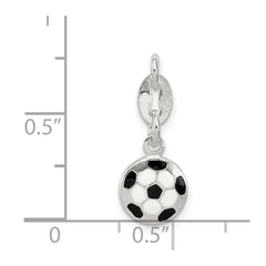 Sterling Silver Enameled Soccer Ball Charm QC6476