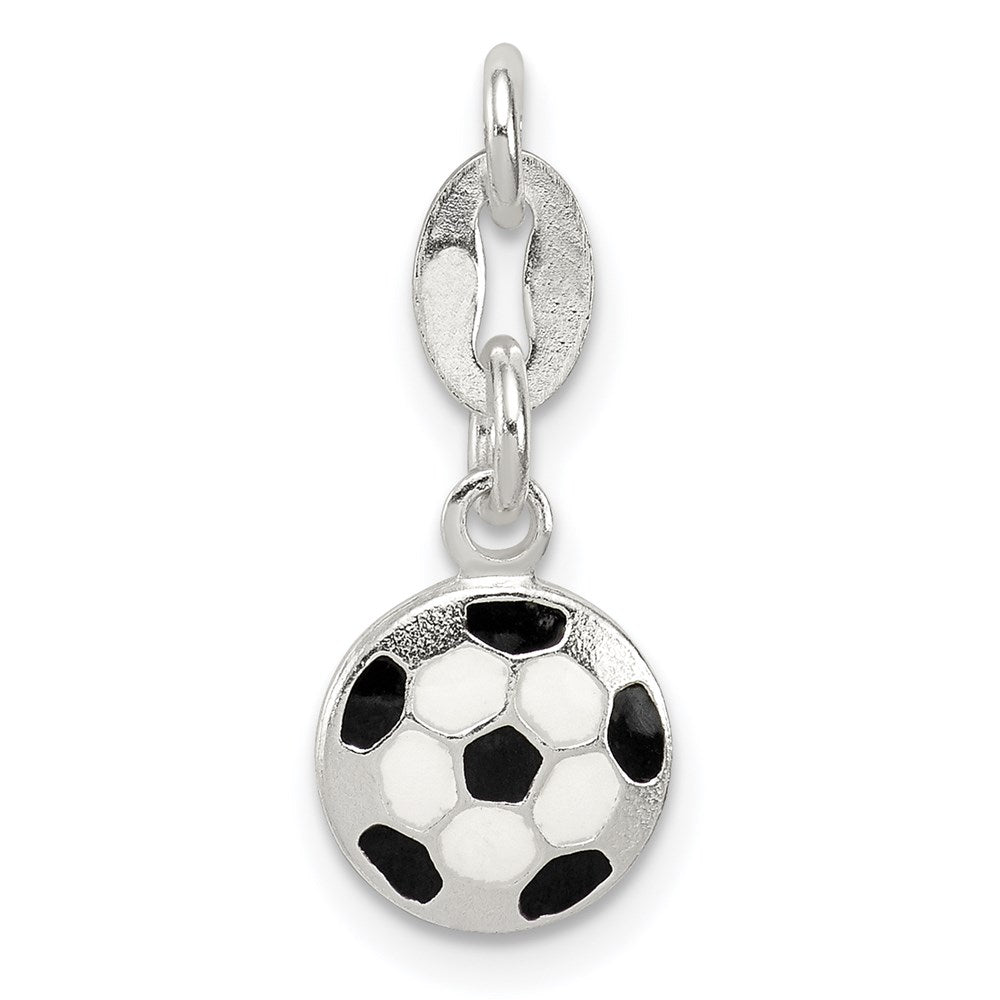 Sterling Silver Enameled Soccer Ball Charm QC6476