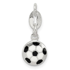 Sterling Silver Enameled Soccer Ball Charm QC6476