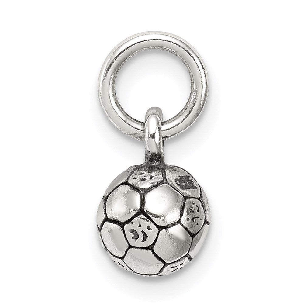 Sterling Silver Antiqued Soccer Ball Char QC6480
