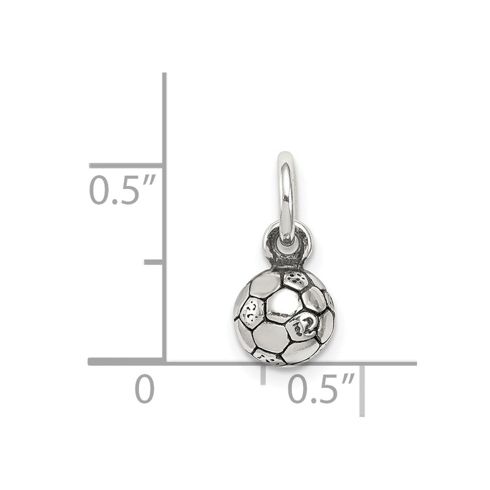 Sterling Silver Antiqued Soccer Ball Char QC6480