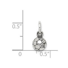 Sterling Silver Antiqued Soccer Ball Char QC6480