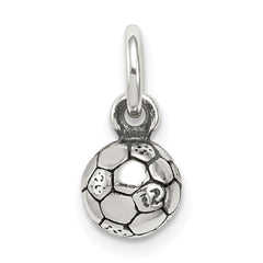 Sterling Silver Antiqued Soccer Ball Char QC6480