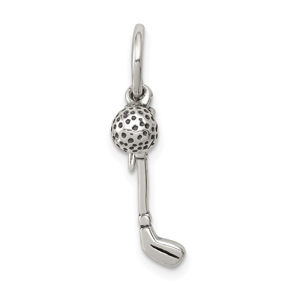 Sterling Silver Antiqued Golfer's Charm QC6491