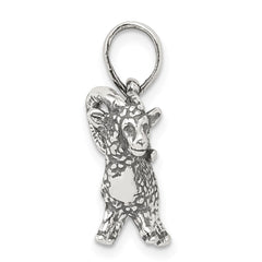 Sterling Silver Antiqued Aries Zodiac Pendant QC6498