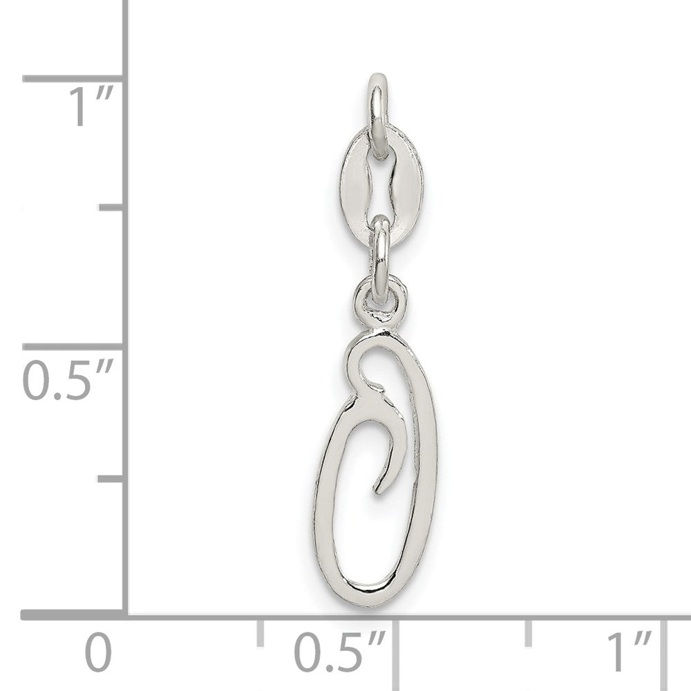 Sterling Silver Letter O Initial Charm QC6510O