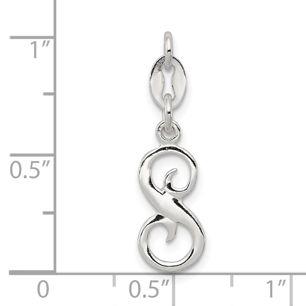 Sterling Silver Letter S Initial Charm QC6510S