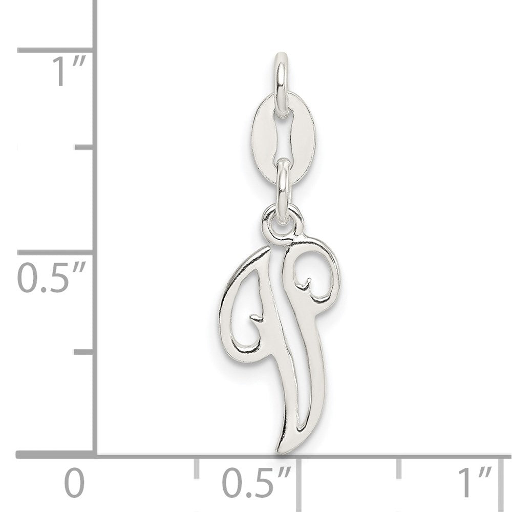 Sterling Silver Letter V Initial Charm QC6510V