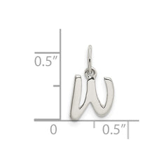 Sterling Silver Letter W Initial Charm QC6511W