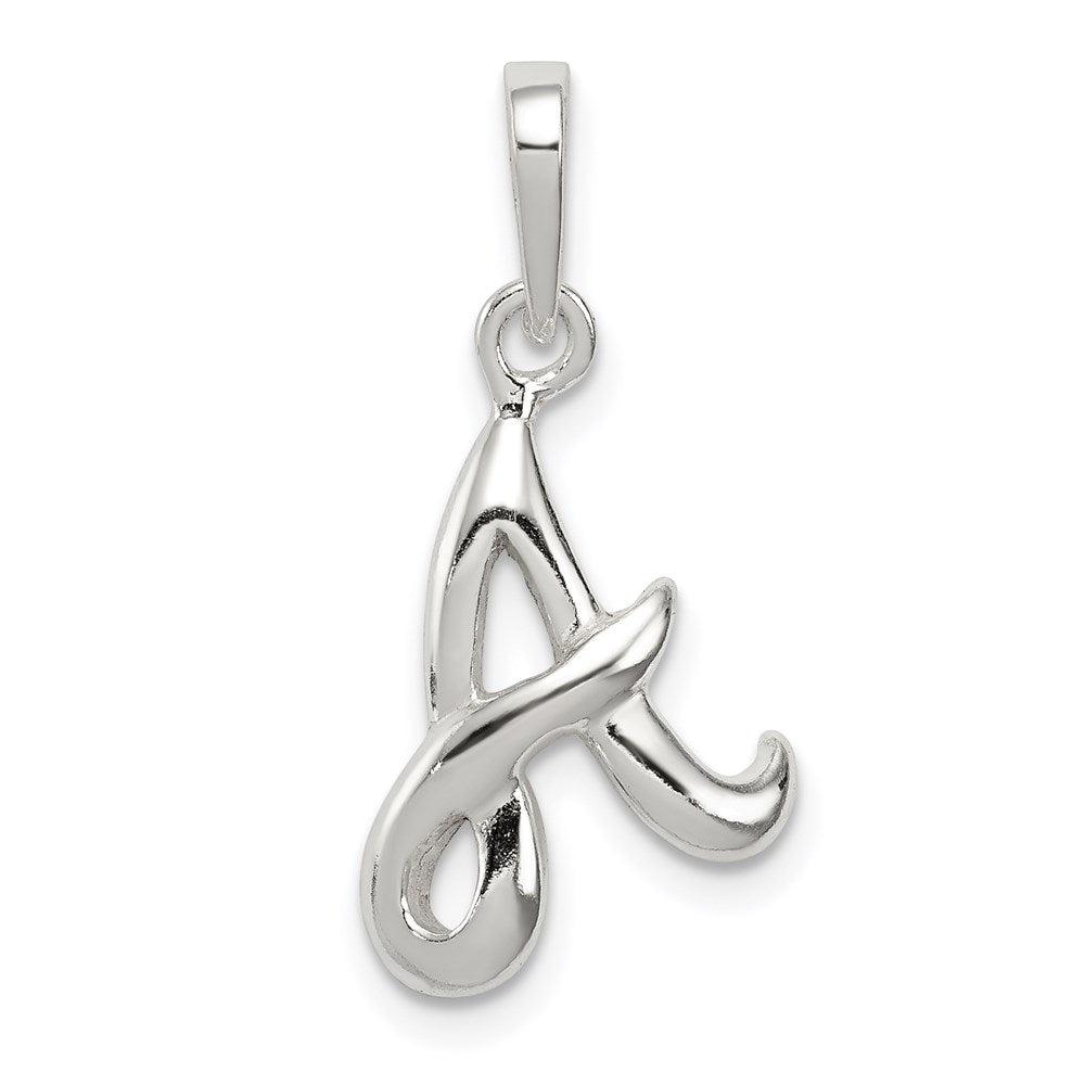 Sterling Silver Letter A Initial Pendant QC6512A