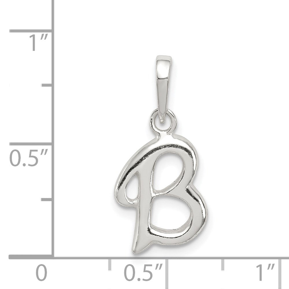 Sterling Silver Letter B Initial Pendant QC6512B