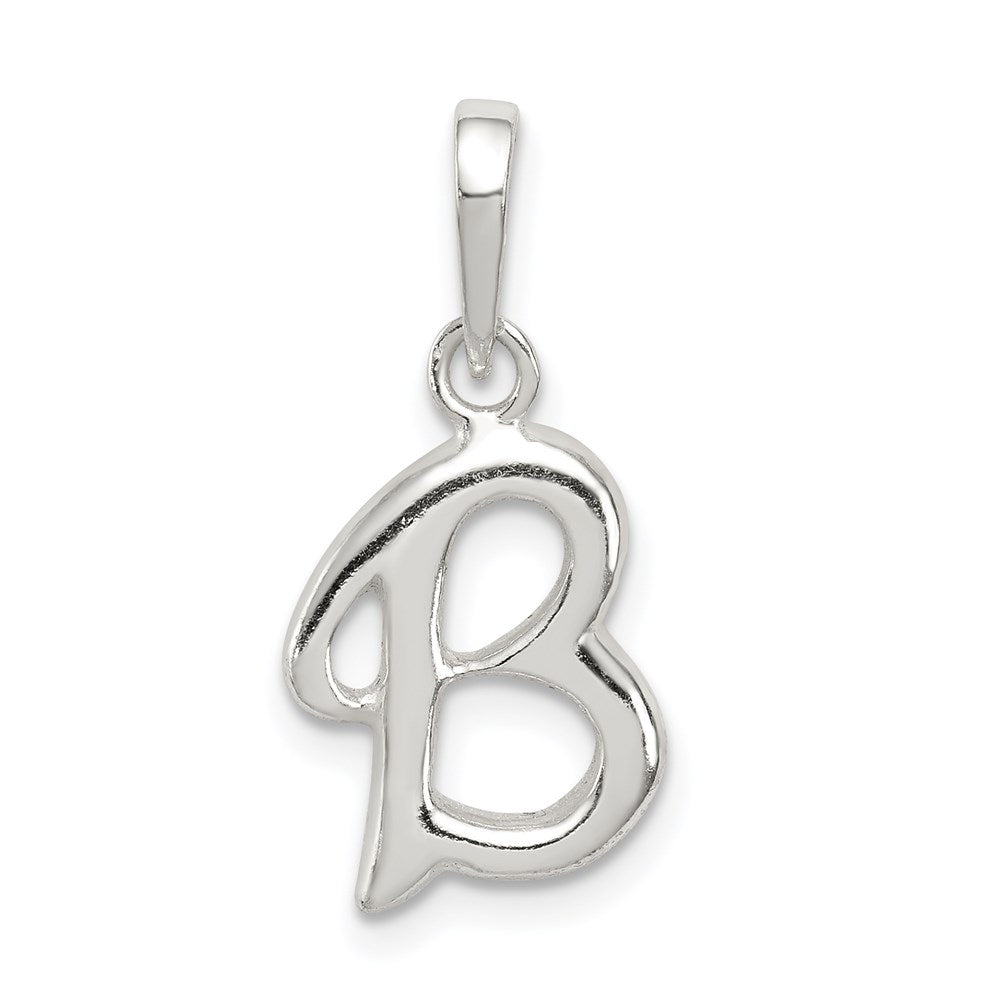 Sterling Silver Letter B Initial Pendant QC6512B