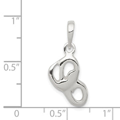Sterling Silver Letter C Initial Pendant QC6512C