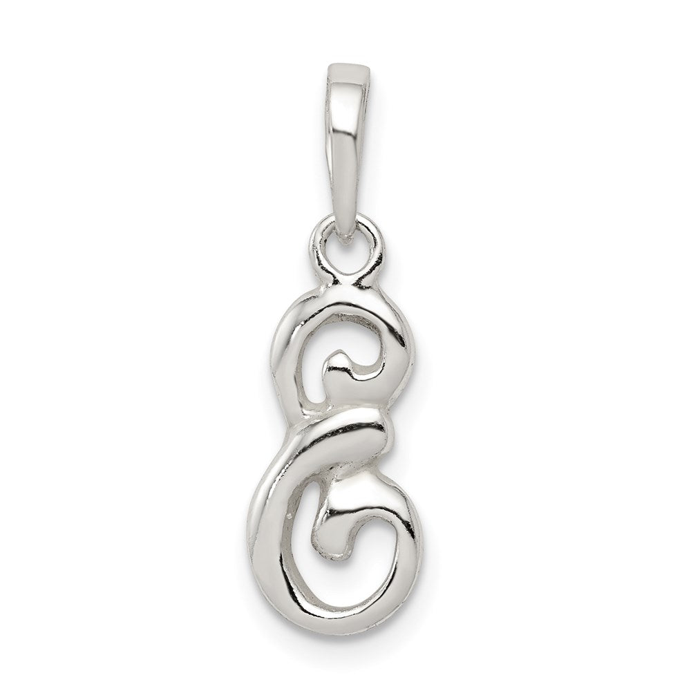 Sterling Silver Letter E Initial Pendant QC6512E