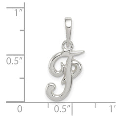 Sterling Silver Letter F Initial Pendant QC6512F
