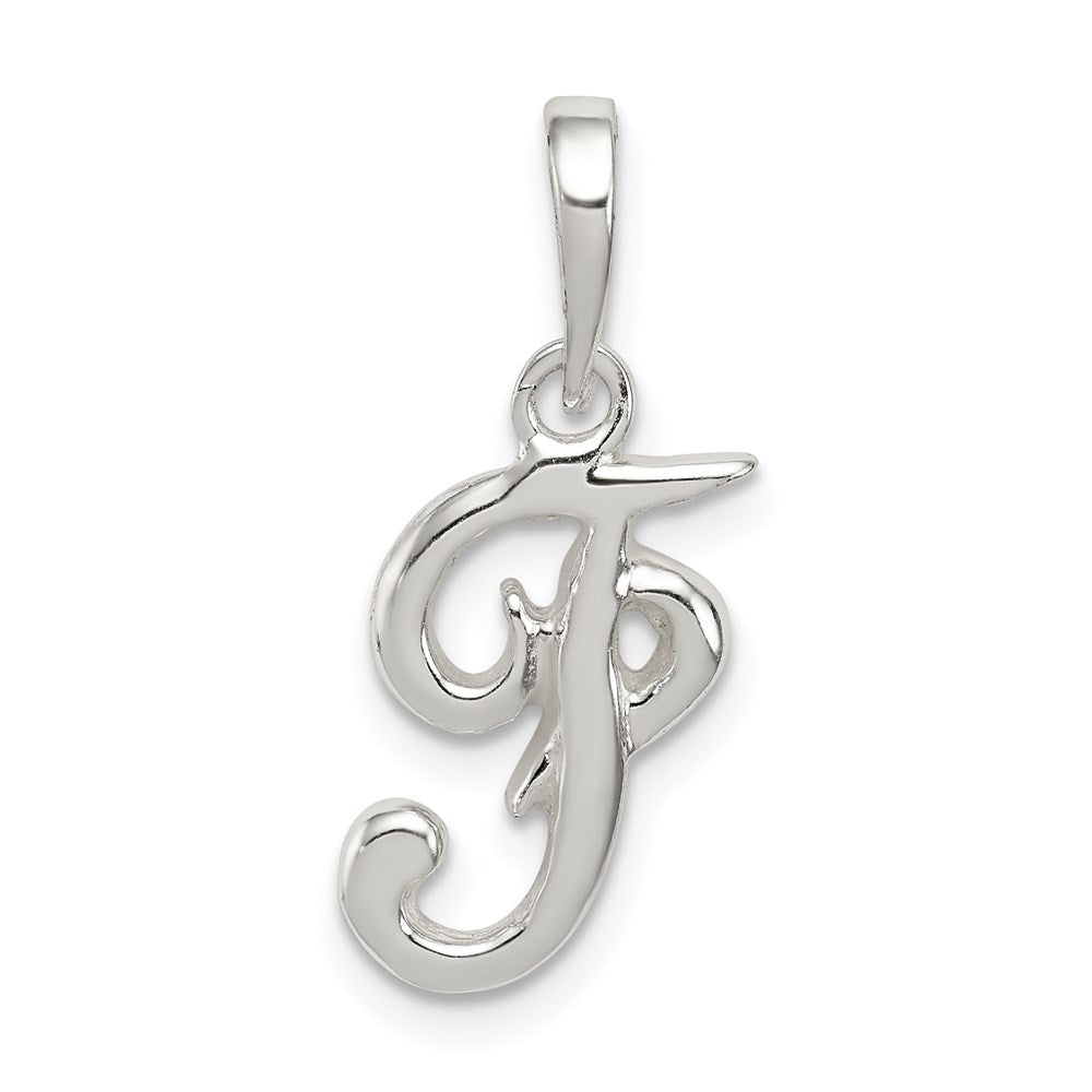 Sterling Silver Letter F Initial Pendant QC6512F