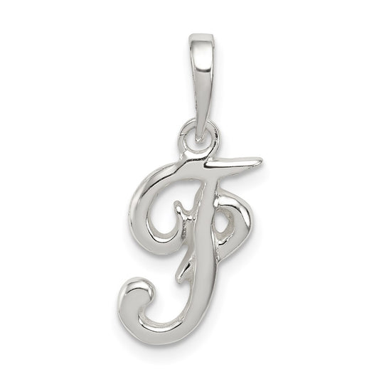 Sterling Silver Letter F Initial Pendant QC6512F
