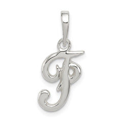 Sterling Silver Letter F Initial Pendant QC6512F
