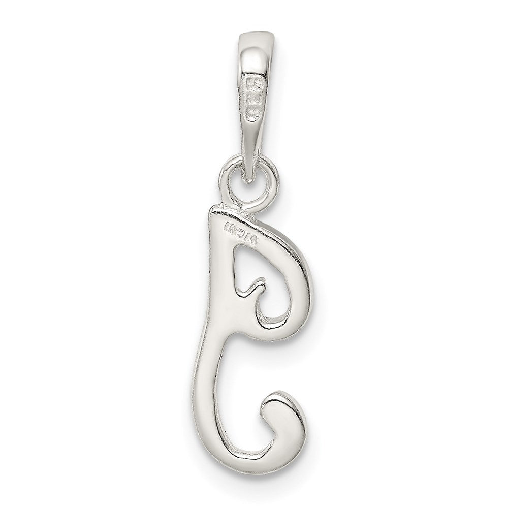 Sterling Silver Letter I Initial Pendant QC6512I