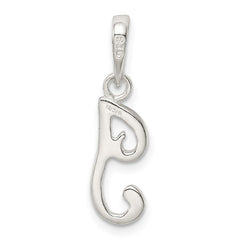 Sterling Silver Letter I Initial Pendant QC6512I