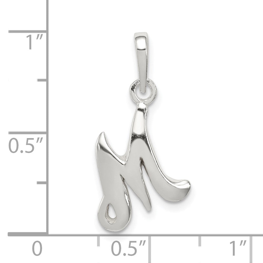 Sterling Silver Letter M Initial Pendant QC6512M