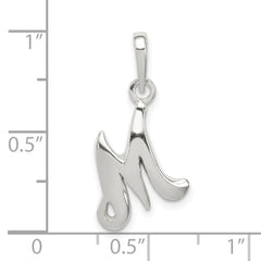 Sterling Silver Letter M Initial Pendant QC6512M