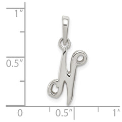 Sterling Silver Letter N Initial Pendant QC6512N