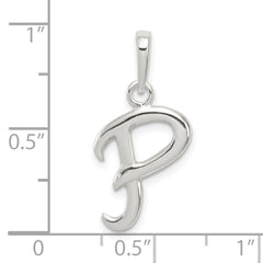 Sterling Silver Letter P Initial Pendant QC6512P