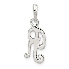 Sterling Silver Letter R Initial Pendant QC6512R
