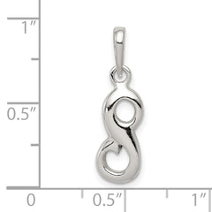 Sterling Silver Letter S Initial Pendant QC6512S