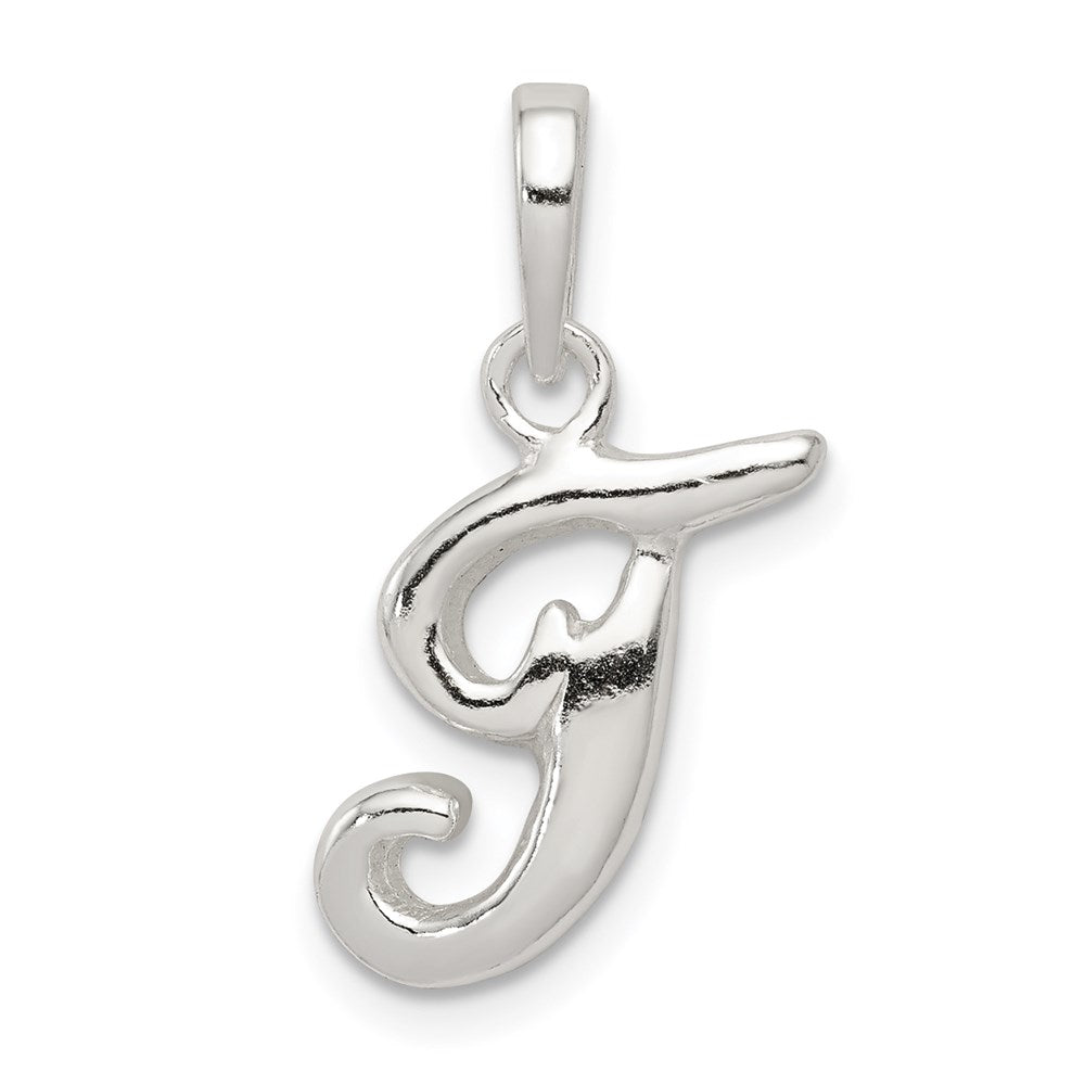 Sterling Silver Letter T Initial Pendant QC6512T