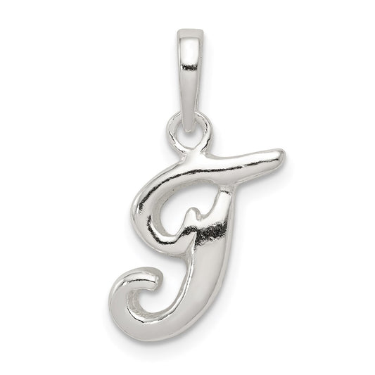 Sterling Silver Letter T Initial Pendant QC6512T