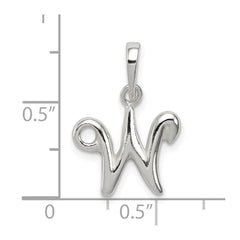 Sterling Silver Letter W Initial Pendant QC6512W