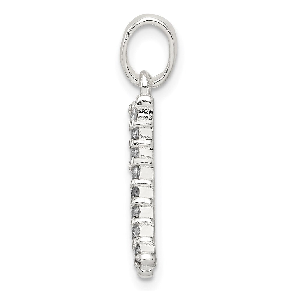 Sterling Silver CZ Letter A Initial Pendant QC6525A