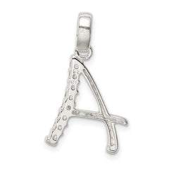 Sterling Silver CZ Letter A Initial Pendant QC6525A