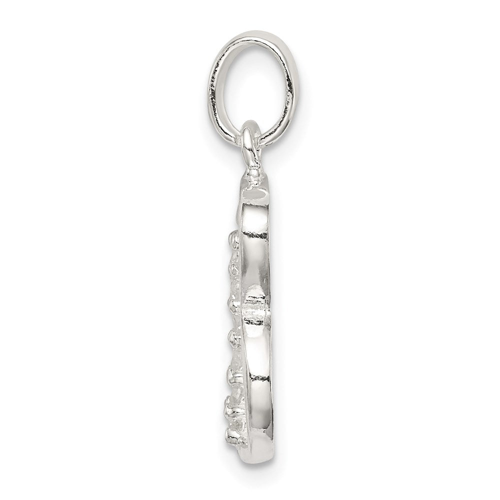 Sterling Silver CZ Letter B Initial Pendant QC6525B