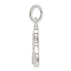 Sterling Silver CZ Letter B Initial Pendant QC6525B