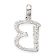 Sterling Silver CZ Letter B Initial Pendant QC6525B