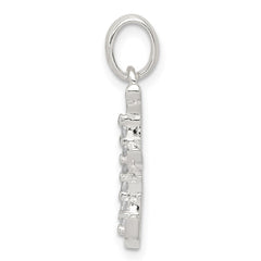 Sterling Silver CZ Letter E Initial Pendant QC6525E