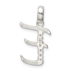 Sterling Silver CZ Letter E Initial Pendant QC6525E