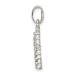 Sterling Silver CZ Letter F Initial Pendant QC6525F