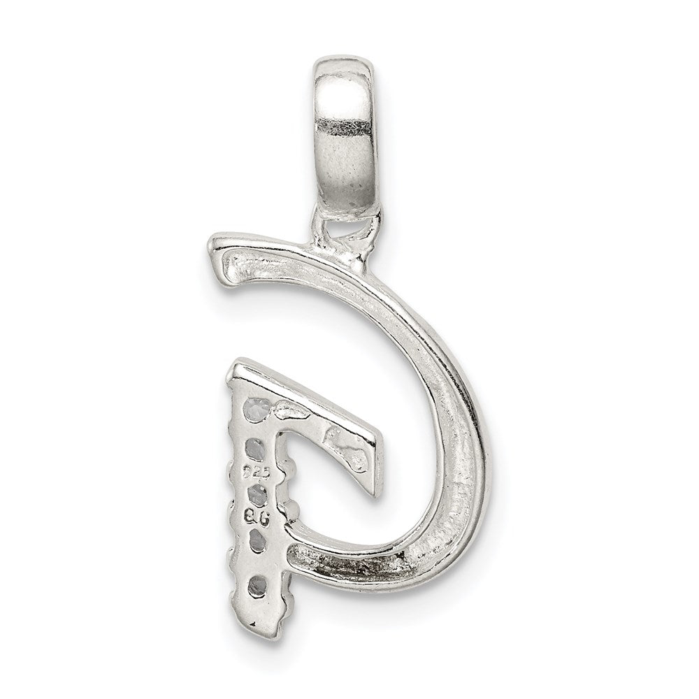 Sterling Silver CZ Letter G Initial Pendant QC6525G