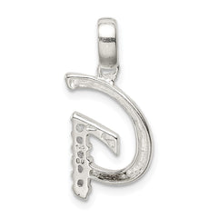 Sterling Silver CZ Letter G Initial Pendant QC6525G