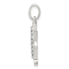 Sterling Silver CZ Letter H Initial Pendant QC6525H