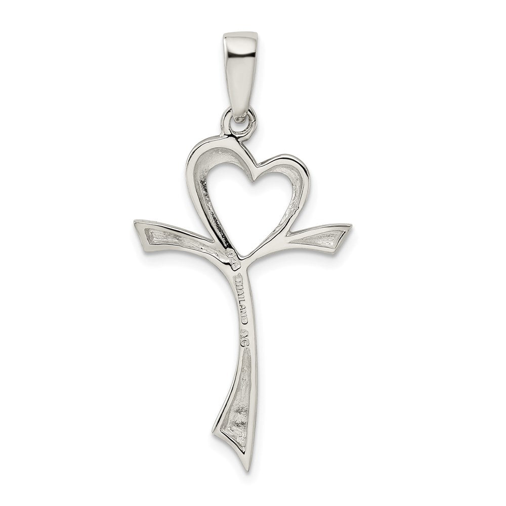 Sterling Silver Polished Heart Cross QC6635