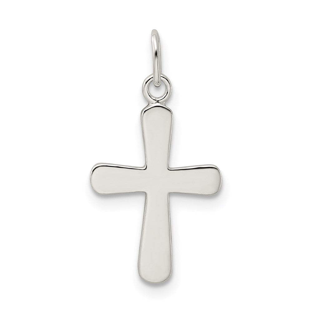 Sterling Silver Polished Cross Charm QC6638