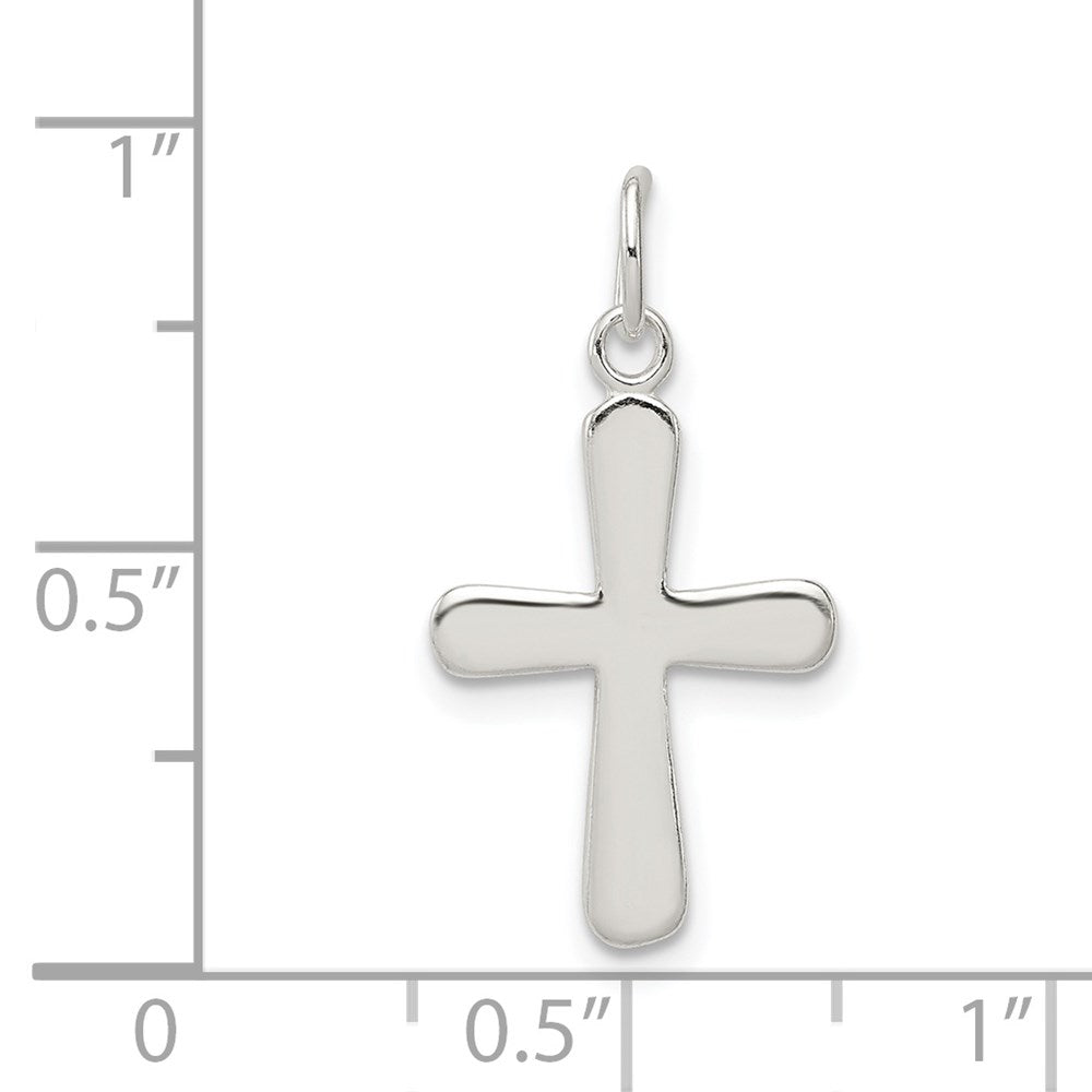 Sterling Silver Polished Cross Charm QC6638